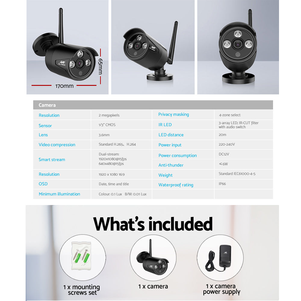 UL-TECH 3MP Wireless Security Camera System IP CCTV Home-5