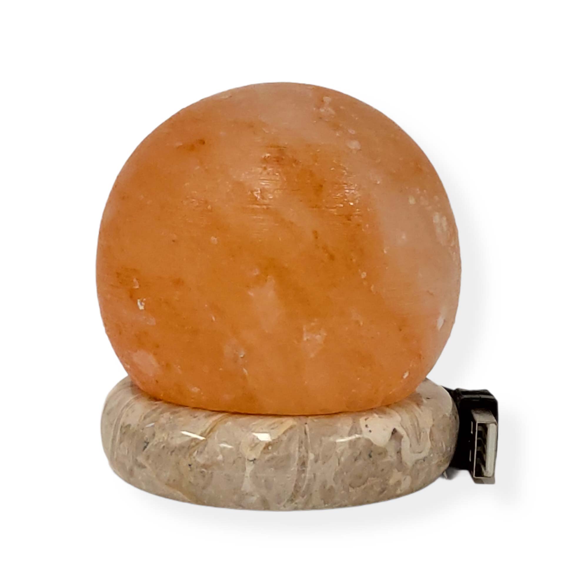 USB Colour Changing Salt Himalayan Lamp - Ball Sphere Shape Pink Rock LED Light-1