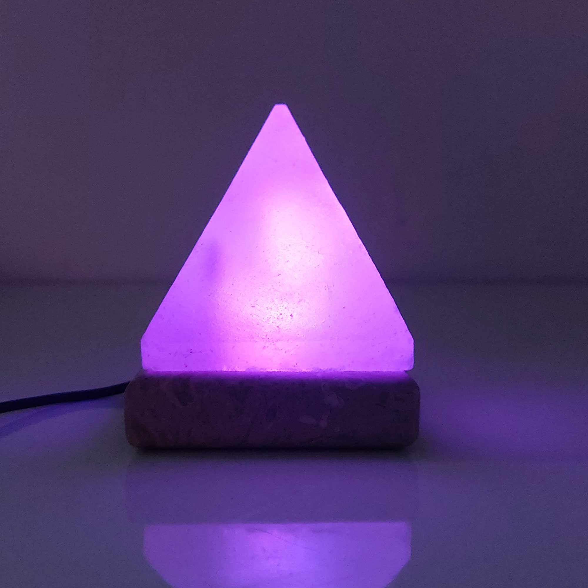 USB Colour Changing Salt Himalayan Lamp - Pyramid Shape Pink Rock LED Light-5