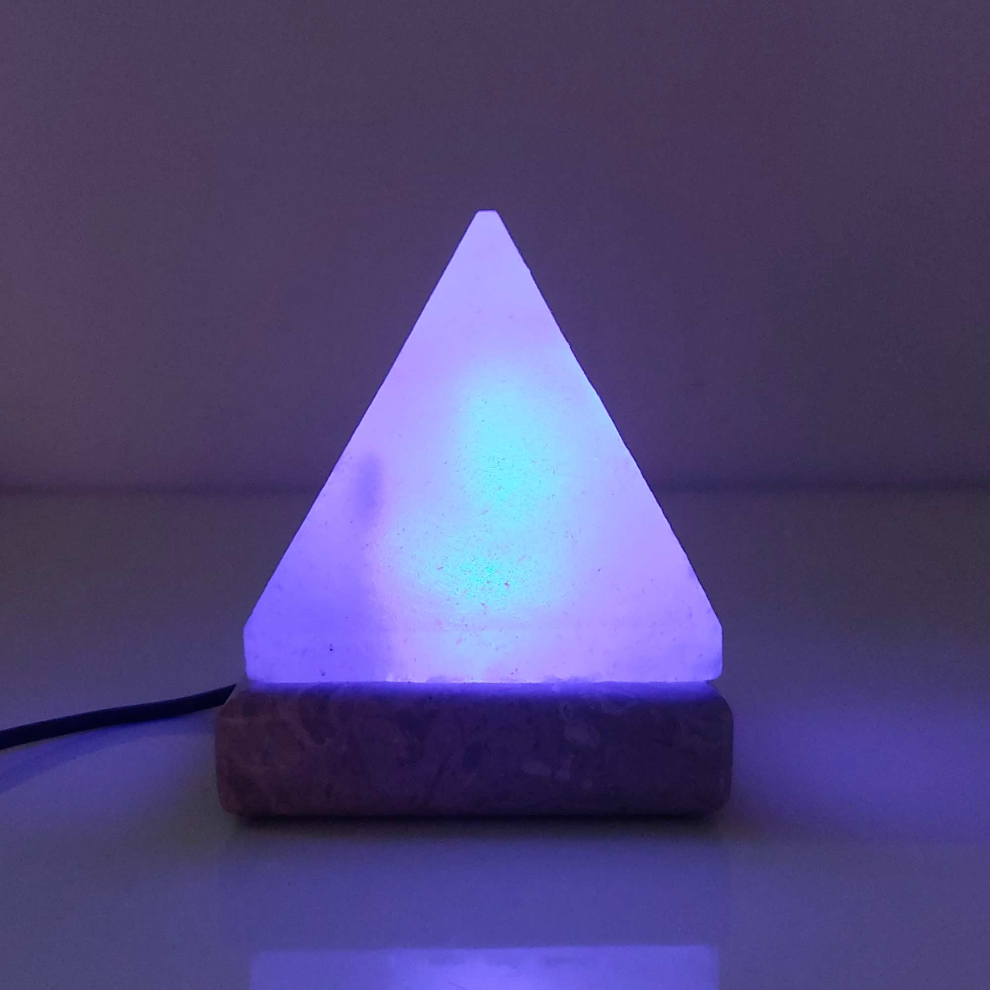 USB Colour Changing Salt Himalayan Lamp - Pyramid Shape Pink Rock LED Light-8