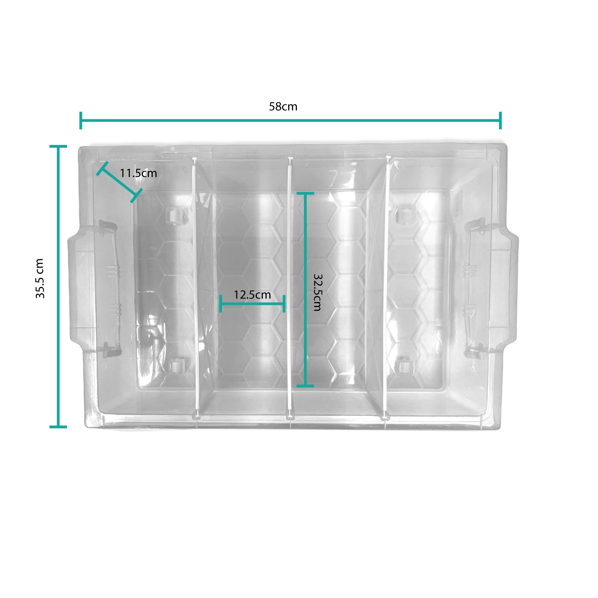 Under Bed 4 Compartment Storer with Wheels 19L Container Tub Storage Unit-1