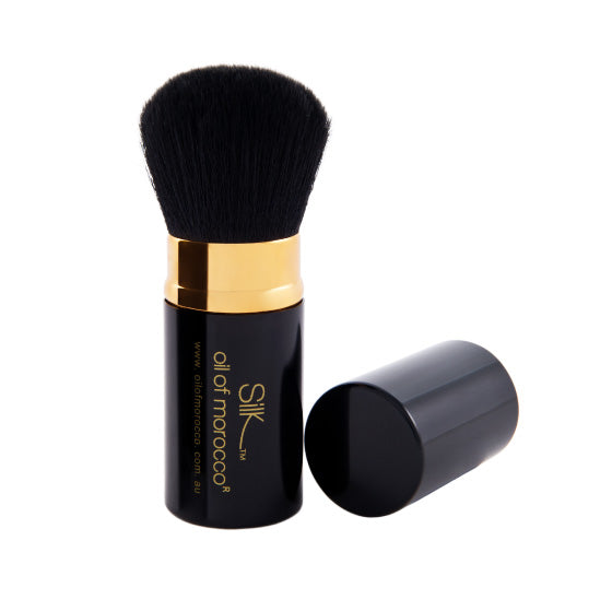 Vegan Retractable Kabuki Brush - Black & Gold-0