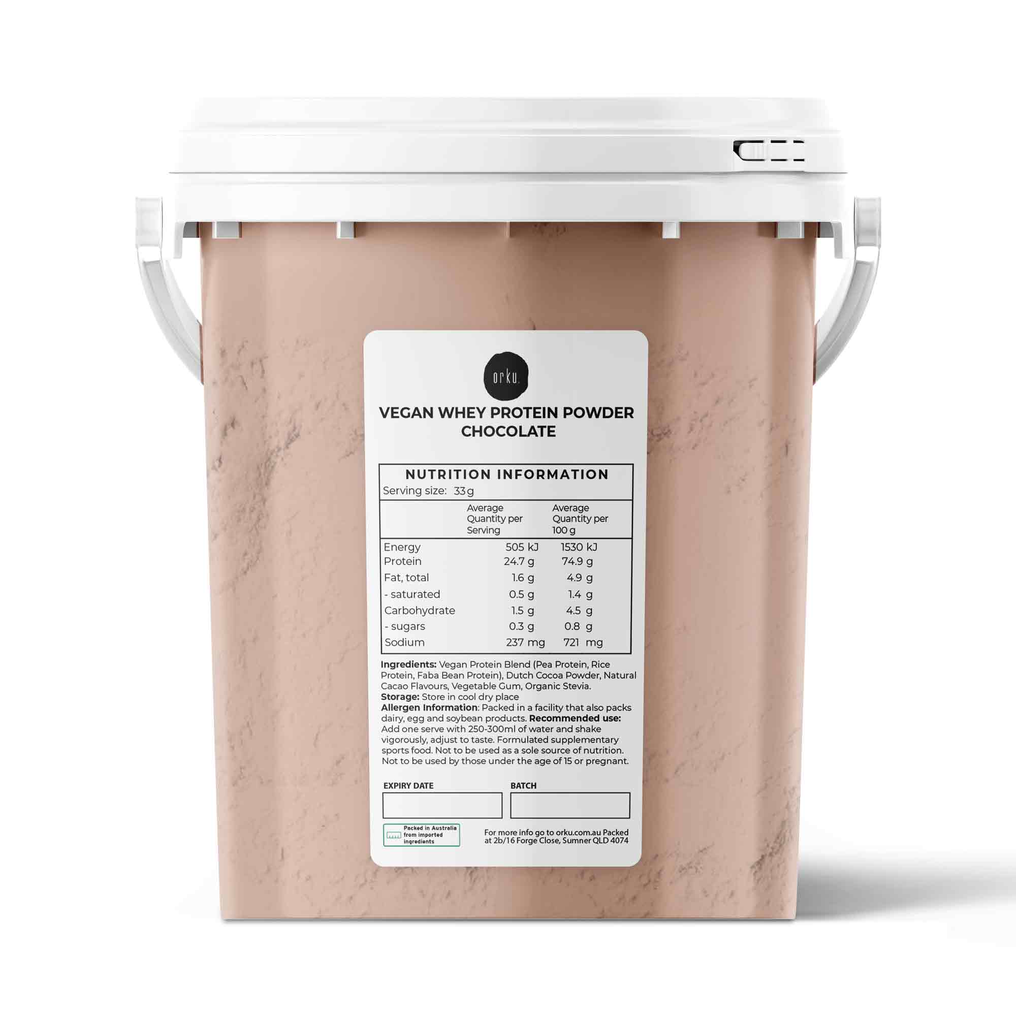 Vegan Whey Protein Powder Blend - Chocolate Plant WPI/WPC Supplement Buckets-0