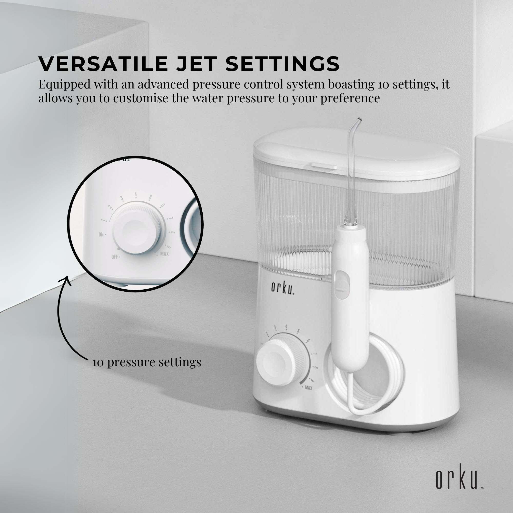 Water Jet Dental Flosser 600ml White - Electric Oral Pressure Tooth Irrigator-3