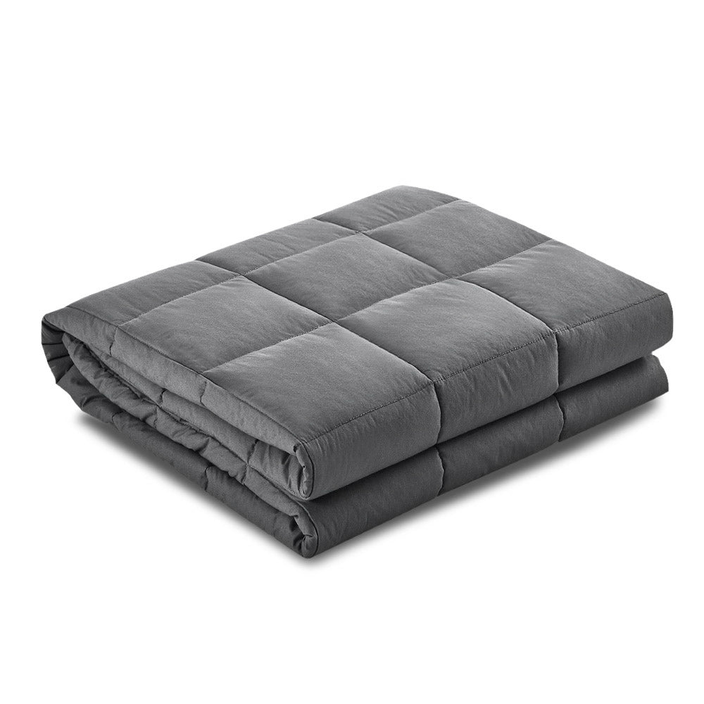 Weighted Blanket Adult 5KG Heavy Gravity Blankets Microfibre Cover Calming Relax Anxiety Relief Grey-0