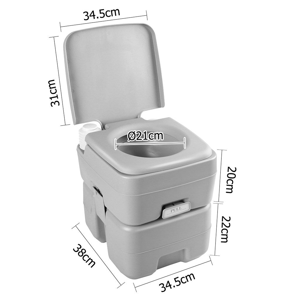 Weisshorn 20L Portable Outdoor Camping Toilet - Grey-1