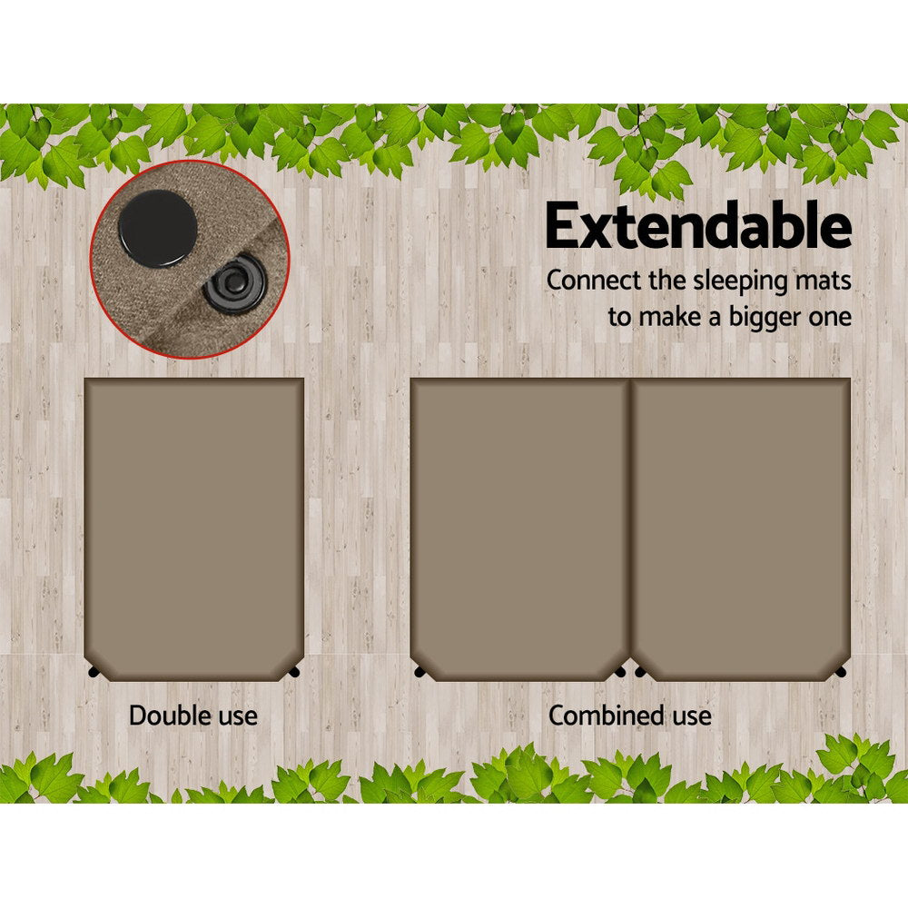 Weisshorn Double Size Self Inflating Mattress Mat 10CM Thick   Coffee-4