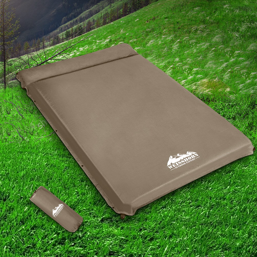 Weisshorn Double Size Self Inflating Mattress Mat 10CM Thick   Coffee-6