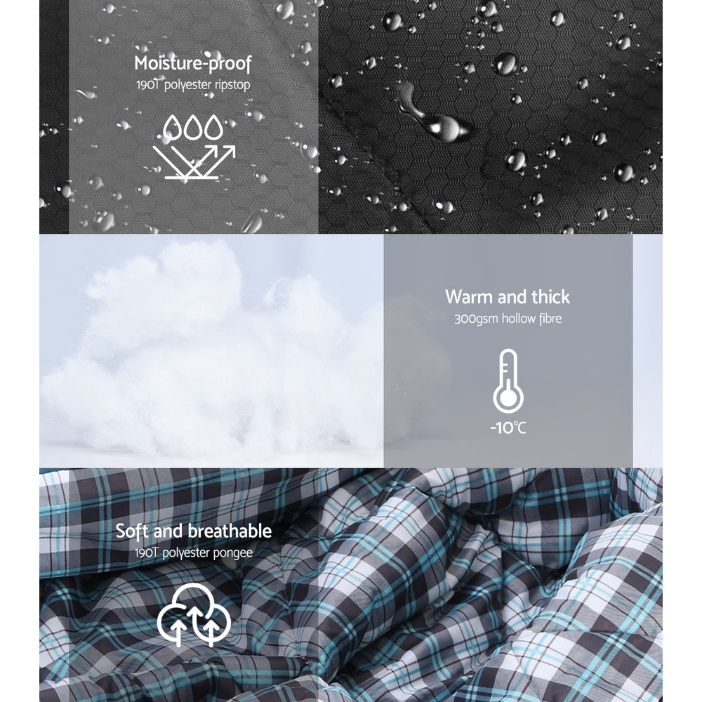 Weisshorn Sleeping Bag Camping Hiking Tent Outdoor Comfort 5 Degree Grey-4