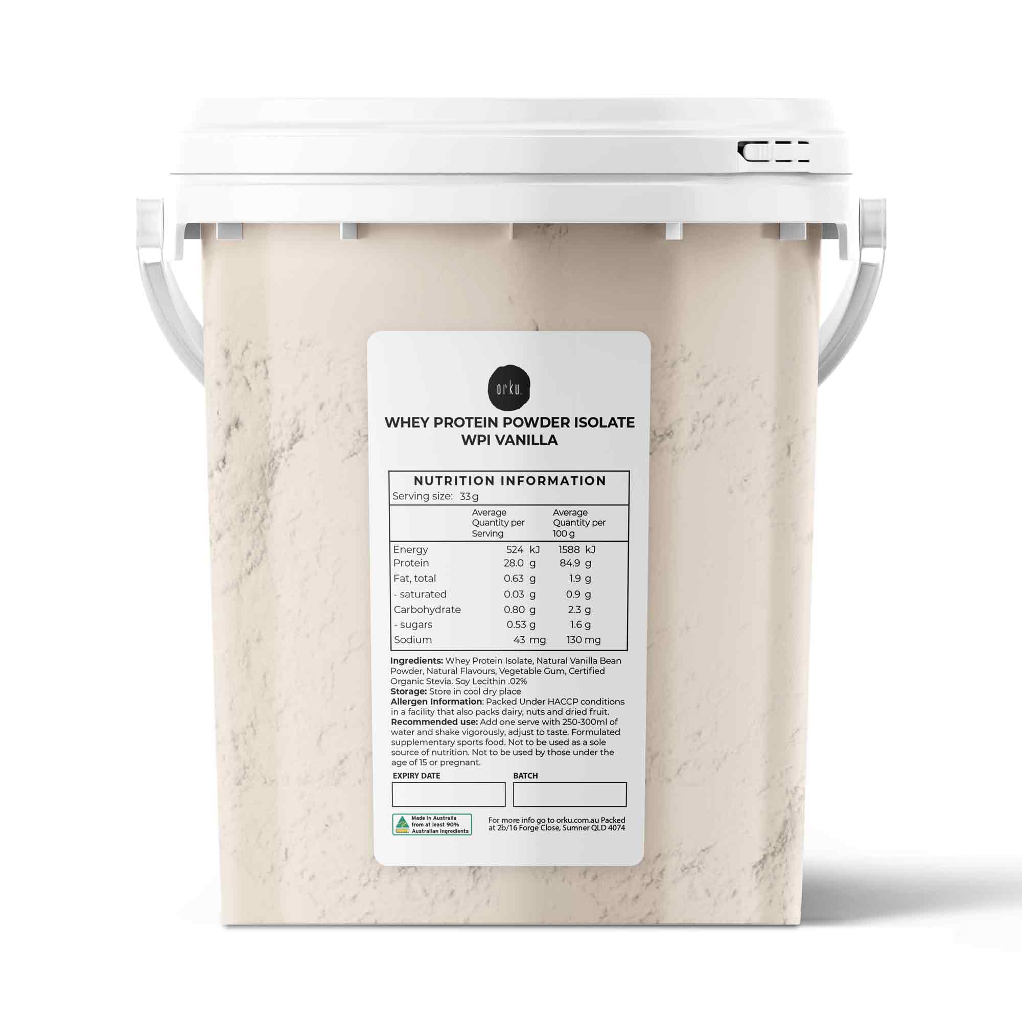 Whey Protein Powder Isolate - Vanilla Shake WPI Supplement Bucket-1