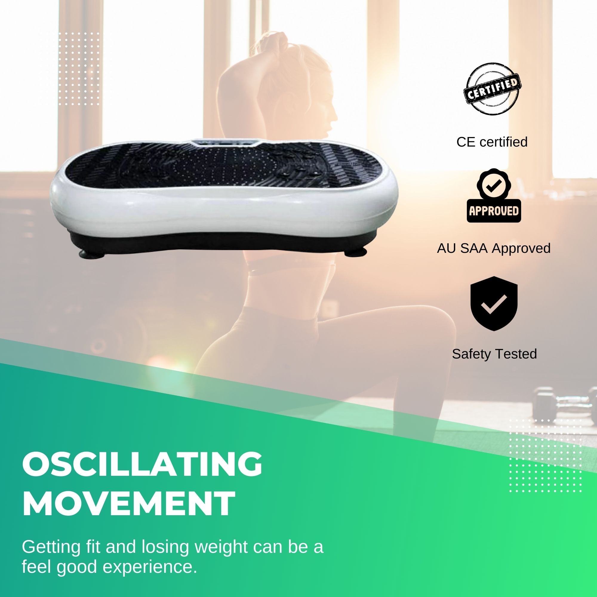 White Vibration Machine Platform - Exercise Vibrating Plate - Whole Body Workout-5