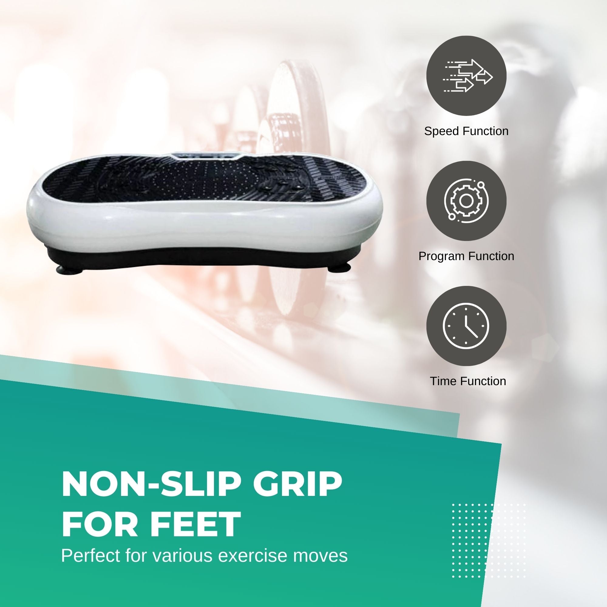 White Vibration Machine Platform - Exercise Vibrating Plate - Whole Body Workout-8
