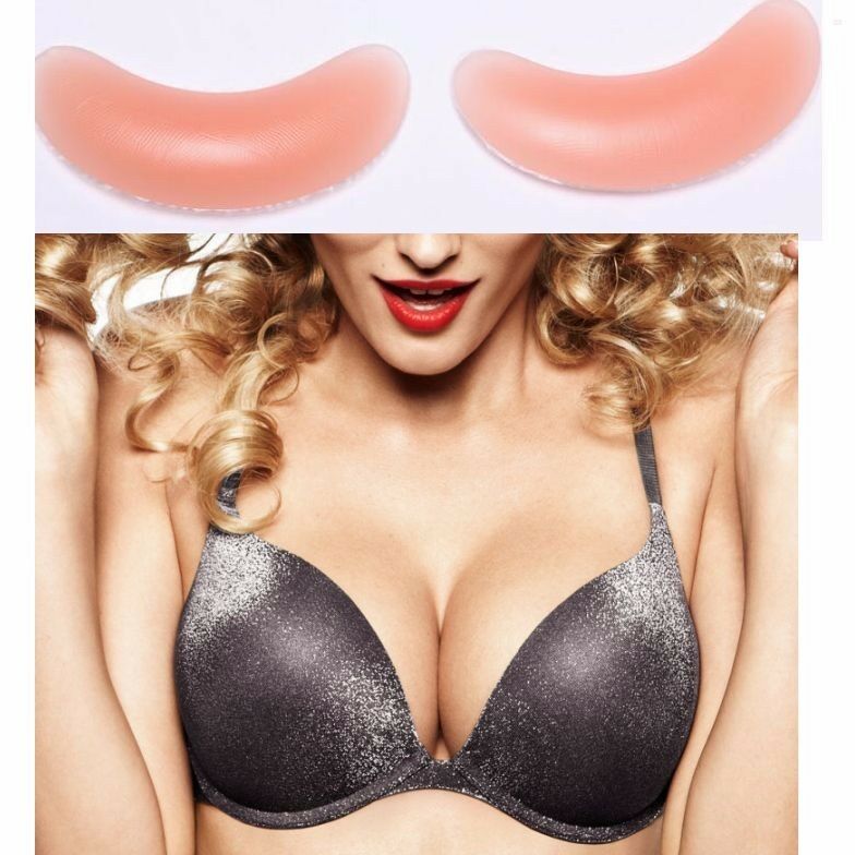 Womens Push Up Silicone Bra Inserts Breast Cleavage Chicken Fillets - Moon Shape-0