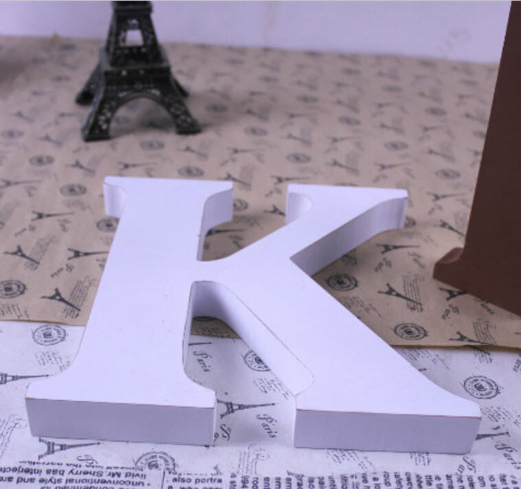 Wooden Letters Small 15cm White Alphabet Wedding Home Birthday - F-3