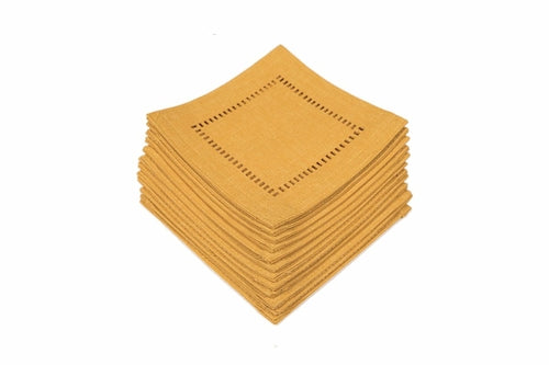 XD915918 Melrose Hemstitch Coaster 6"x6", Set of 12