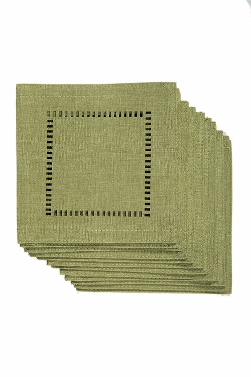 XD915918 Melrose Hemstitch Coaster 6"x6", Set of 12