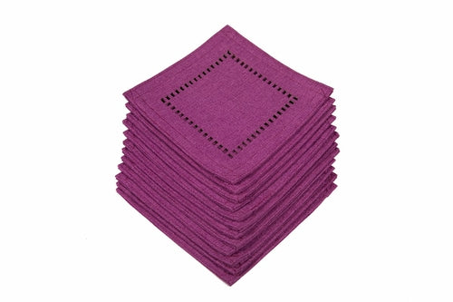 XD915918 Melrose Hemstitch Coaster 6"x6", Set of 12
