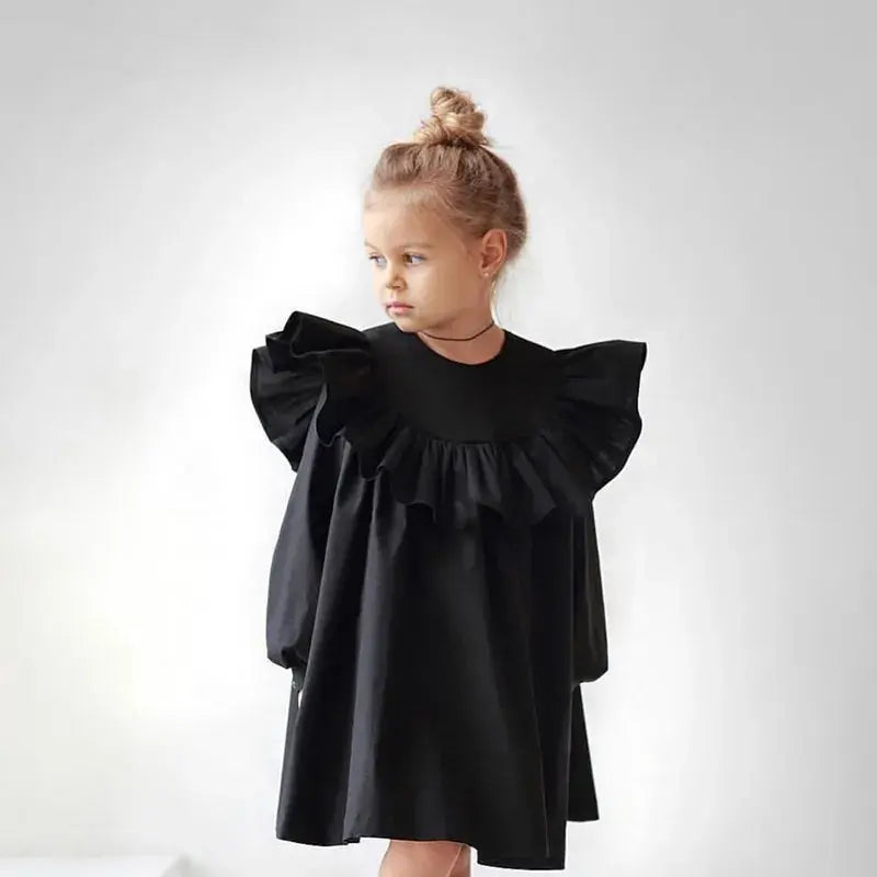 Baby Girl Cotton Ruffle Long Sleeve Dress