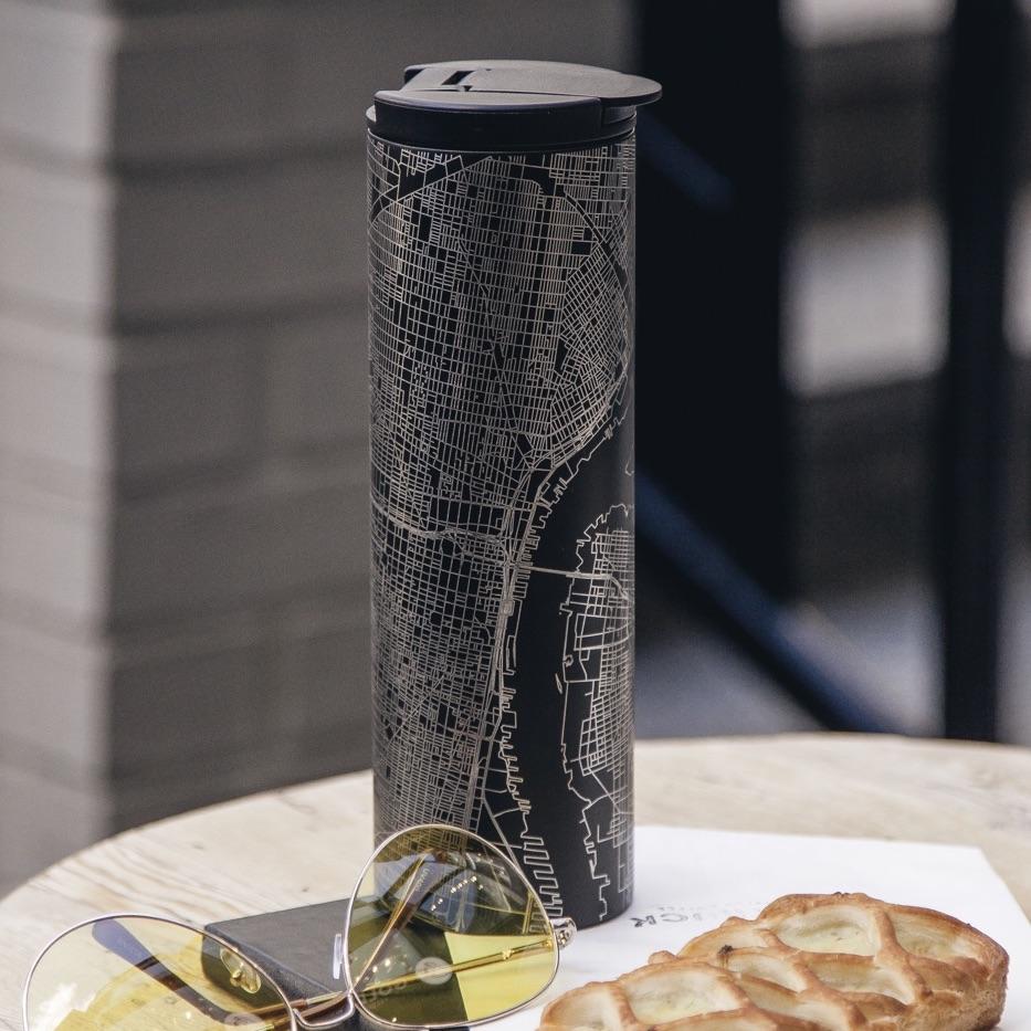 Big Sky - Montana Map Tumbler in Matte Black
