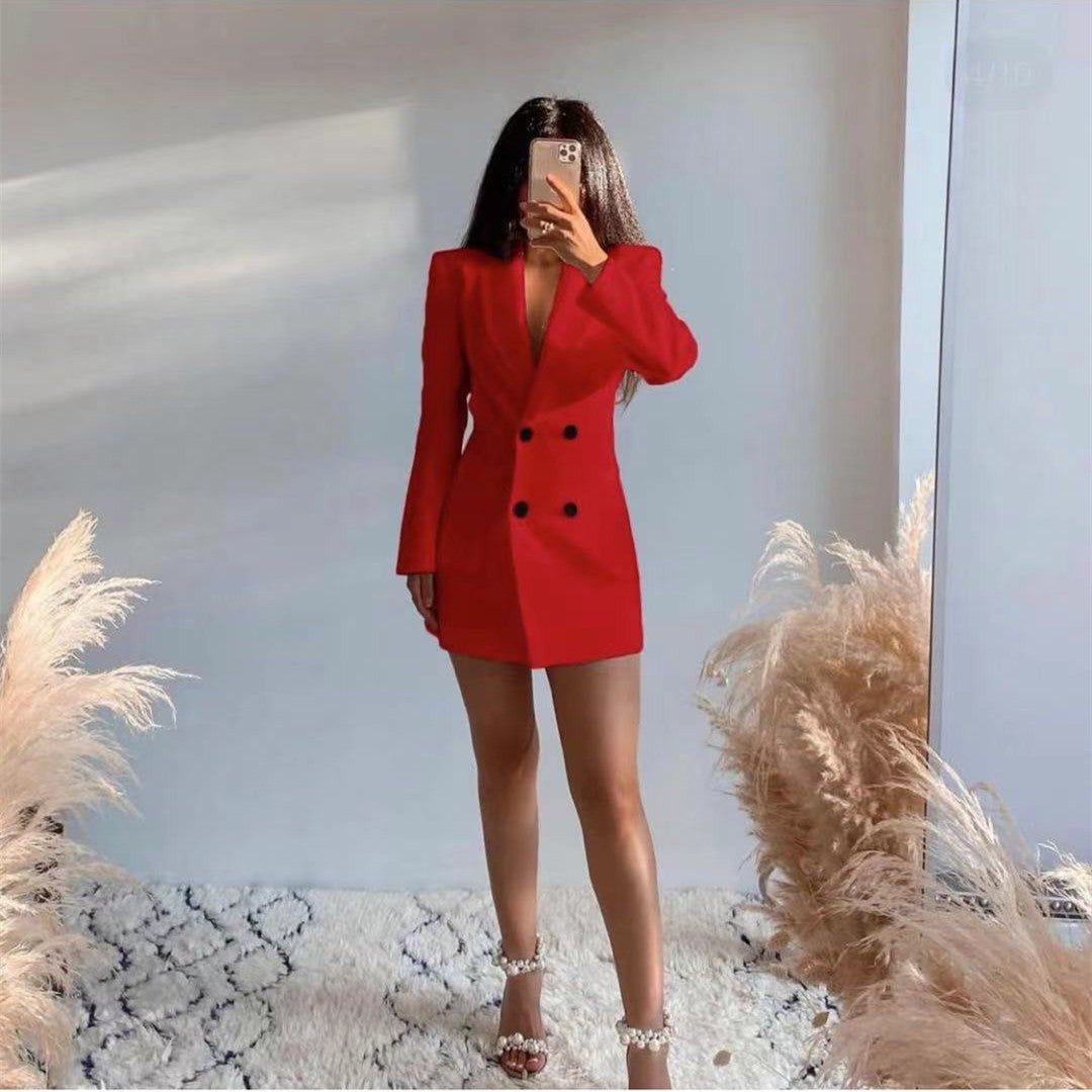 Commuter Backless Double Breasted Suit Skirt Wish