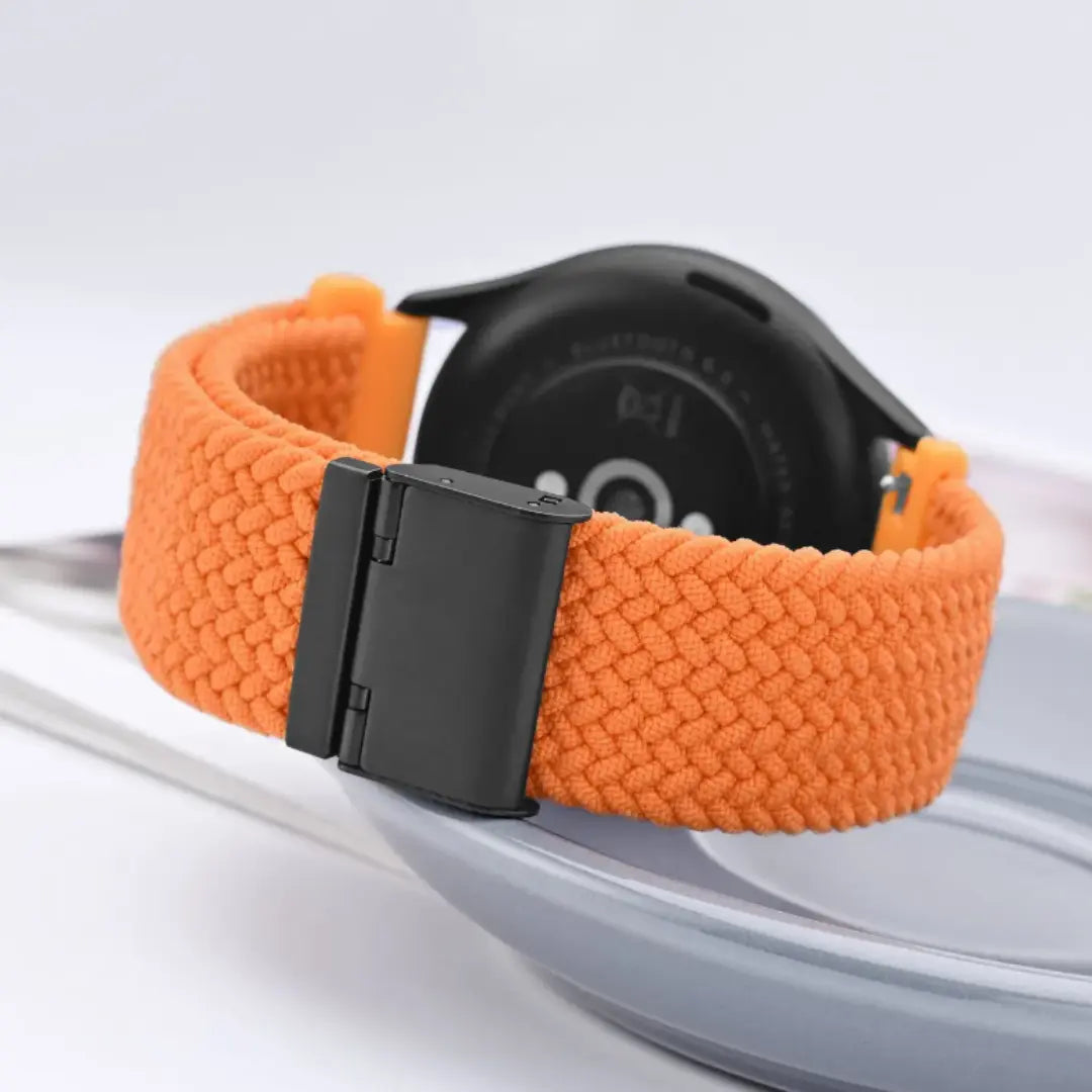 Orange Braided Nylon Watch Band