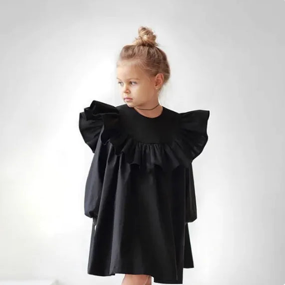 Baby Girl Cotton Ruffle Long Sleeve Dress