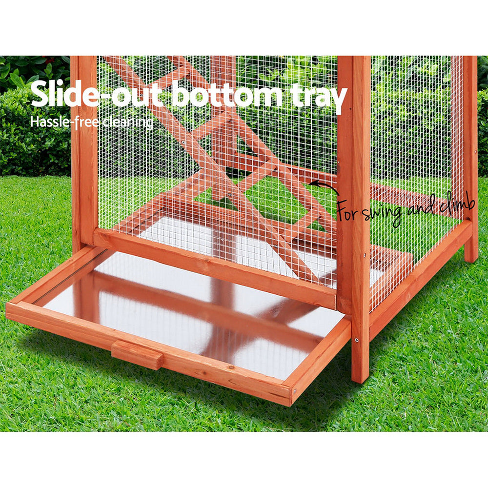 i.Pet Bird Cage Wooden Pet Cages Aviary Large Carrier Travel Canary Cockatoo Parrot XL-4