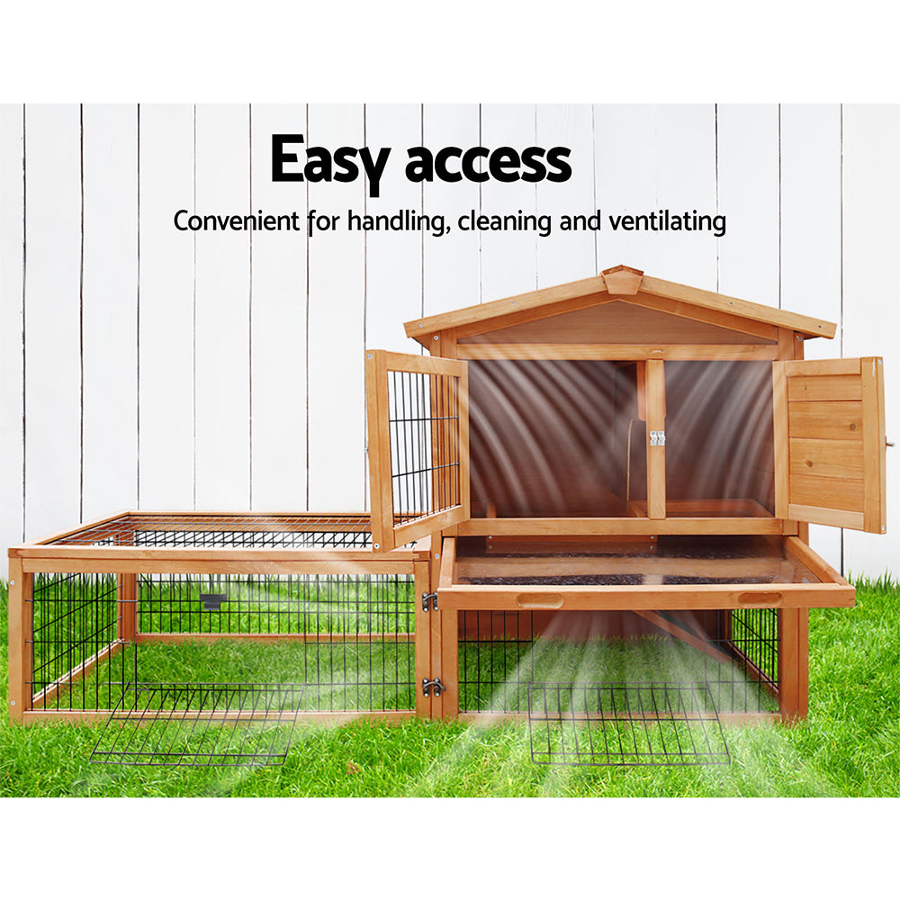 i.Pet Rabbit Hutch Chicken Coop 155cm Tall Wooden Pet Hutch-6