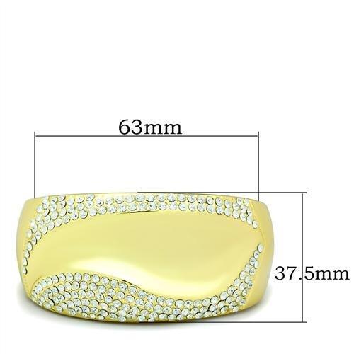 LO2155 - Flash Gold White Metal Bangle with Top Grade Crystal in