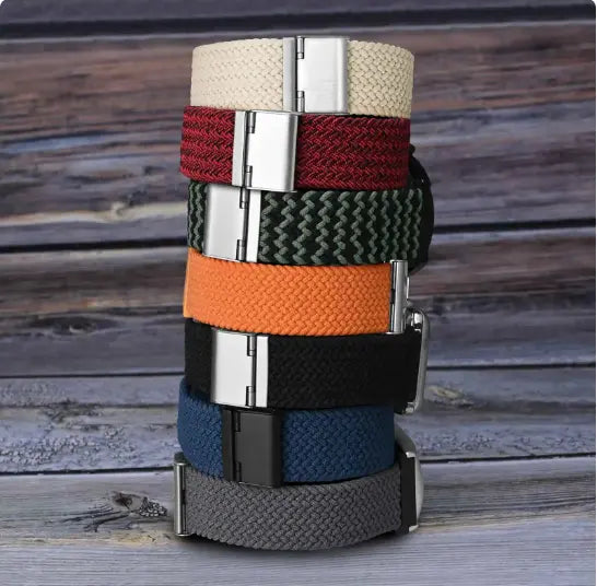 Orange Braided Nylon Watch Band