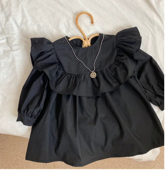Baby Girl Cotton Ruffle Long Sleeve Dress