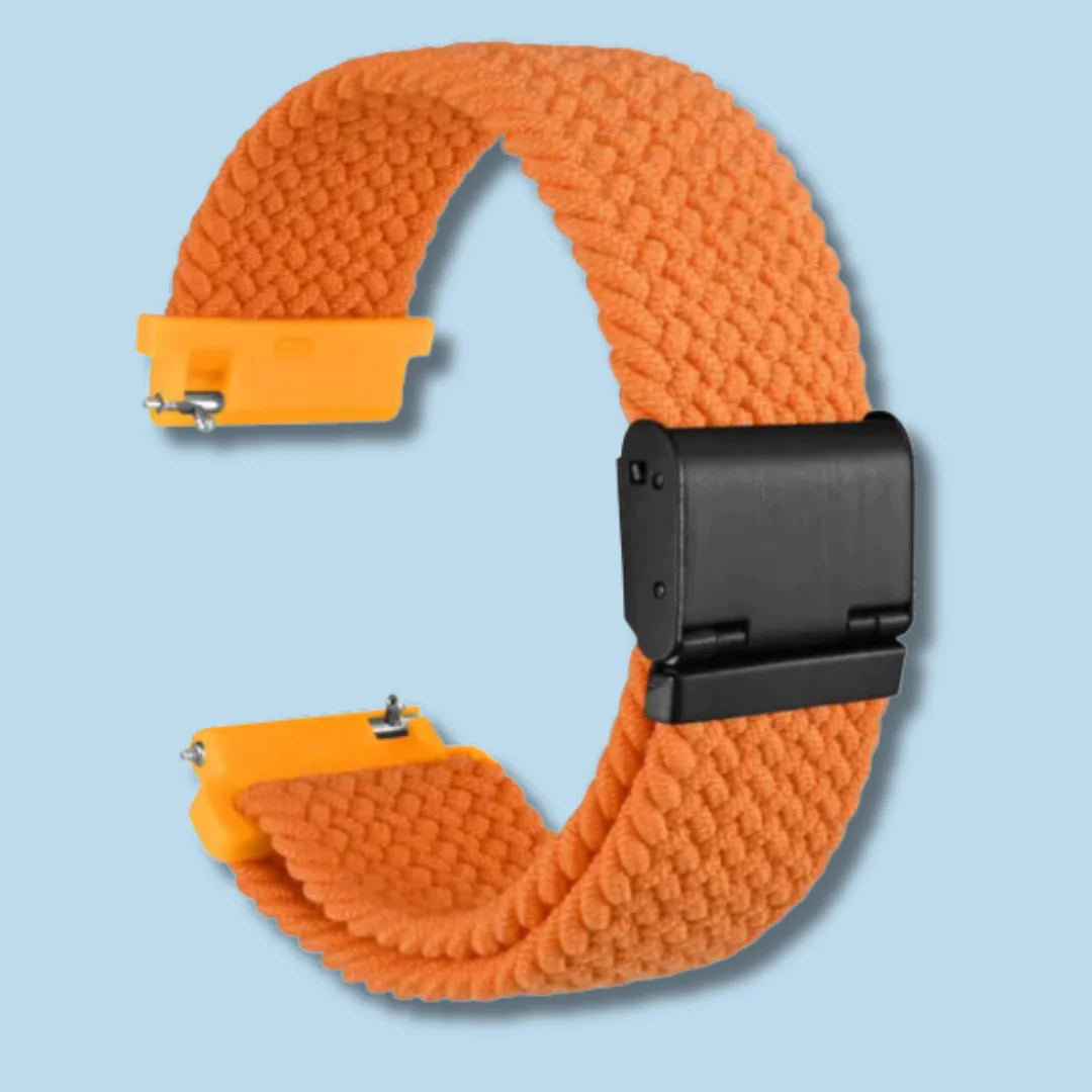 Orange Braided Nylon Watch Band