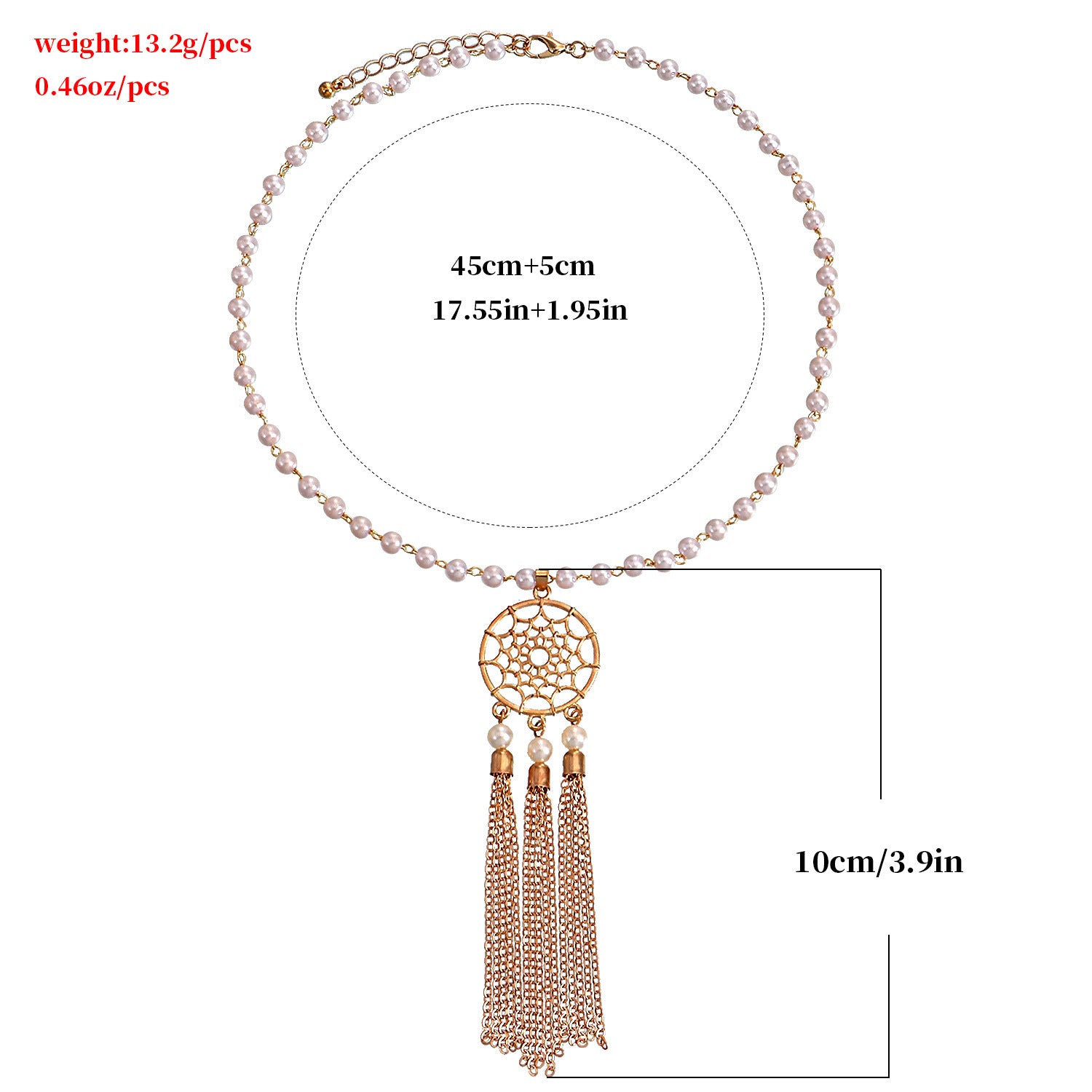 Spider Web-shaped Hollow Disc Tassel Pendant Necklace