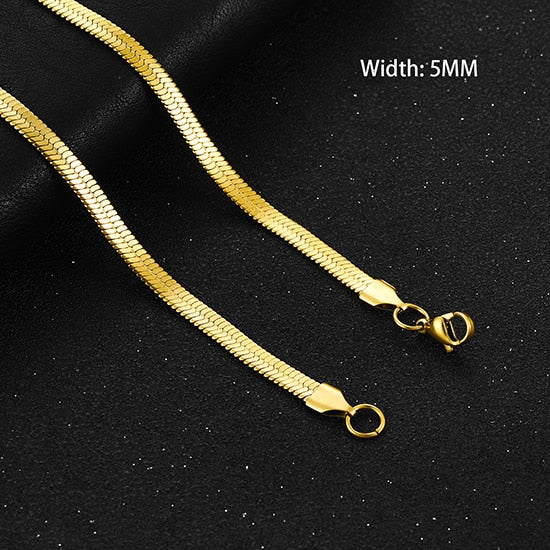 Flat Gold Color Necklace