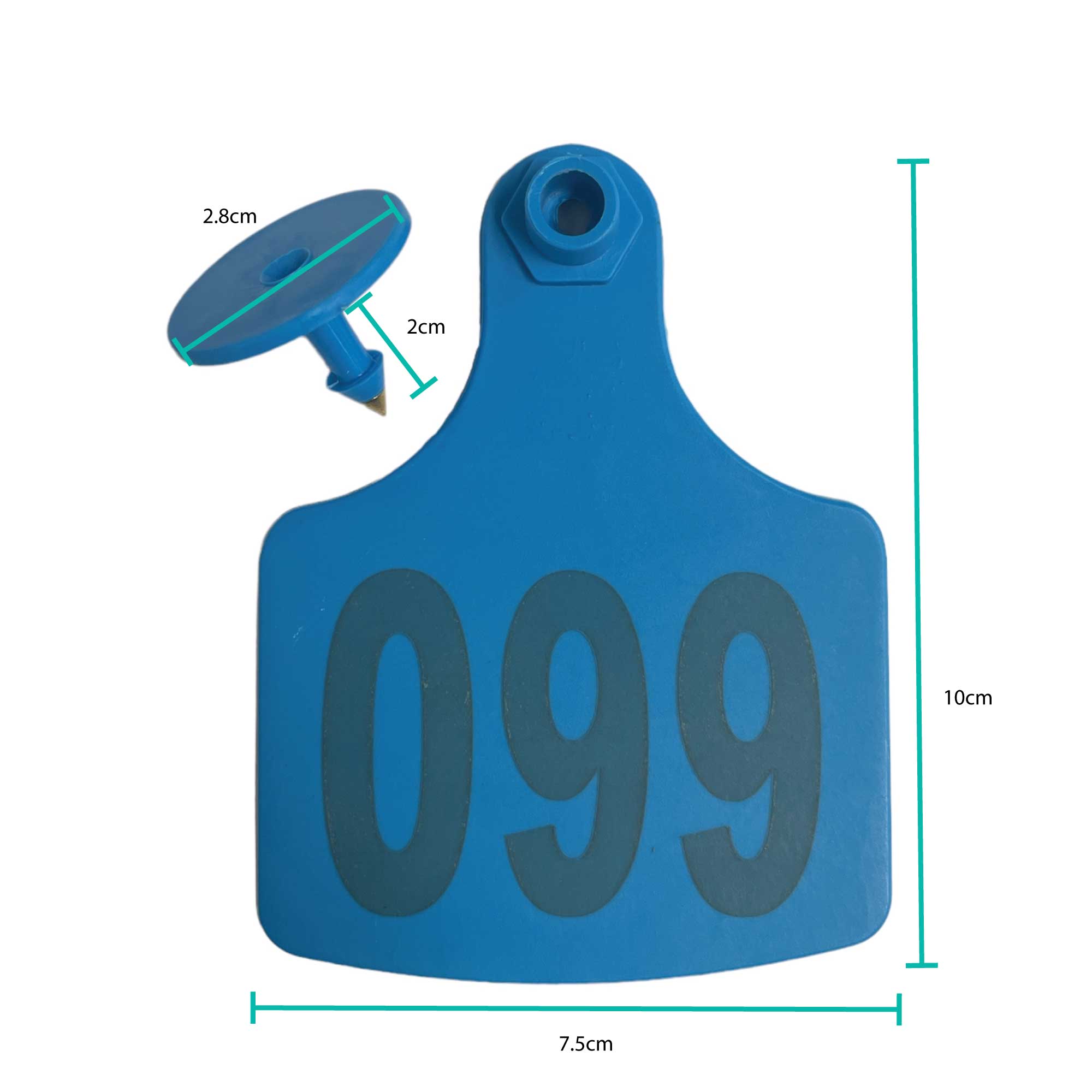 1-100 Cattle Number Ear Tags 7.5x10cm Set - XL Blue Cow Sheep Livestock Labels-1
