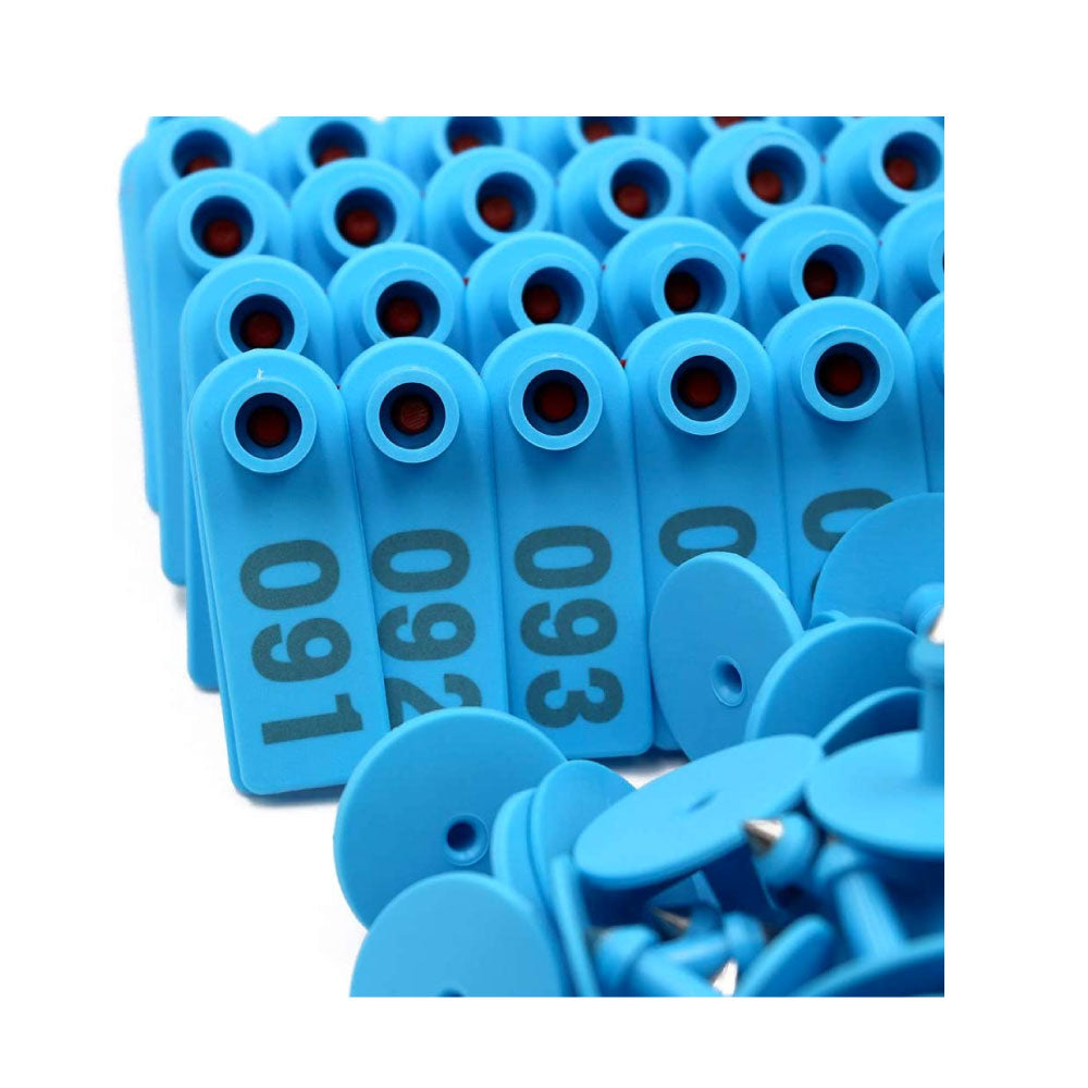 1-100 Cattle Number Ear Tags Set 5x2cm - Blue Small Cow Sheep Pig Livestock Label-1