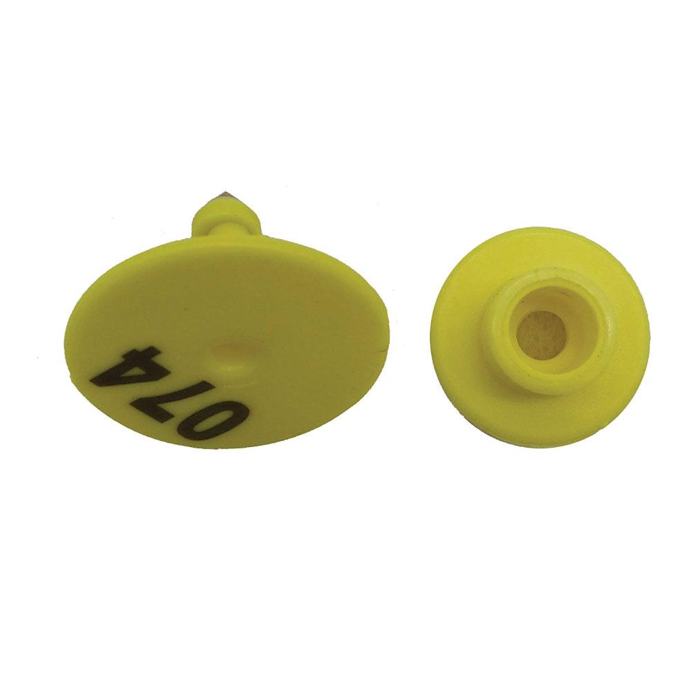 1-100 Cattle Number Ear Tags Set - Round Yellow Pig Sheep Goat Livestock Label-0