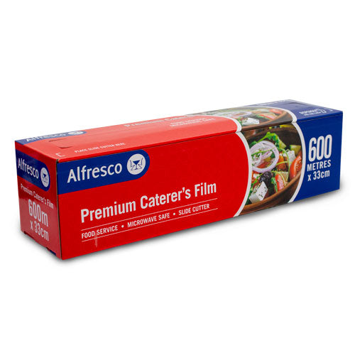 1 x Alfresco Caterer's Packaging Film Food Catering Wrap 33cm X 600M-0