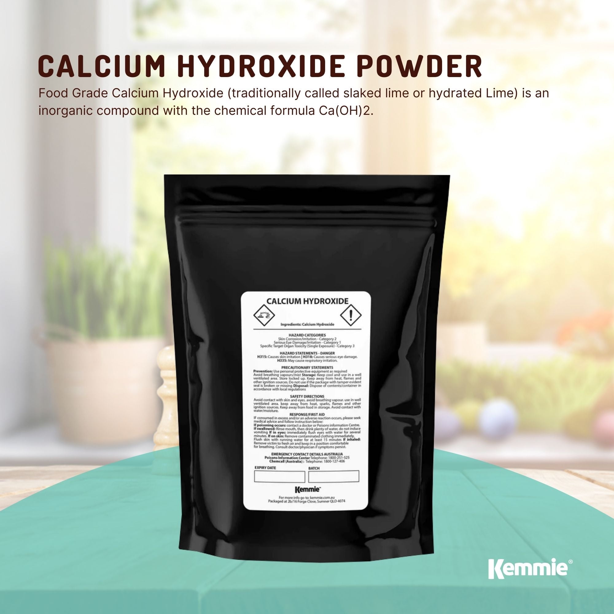 100g Food Grade Calcium Hydroxide Powder - FCC Hydrated Slaked Pickling Lime-1