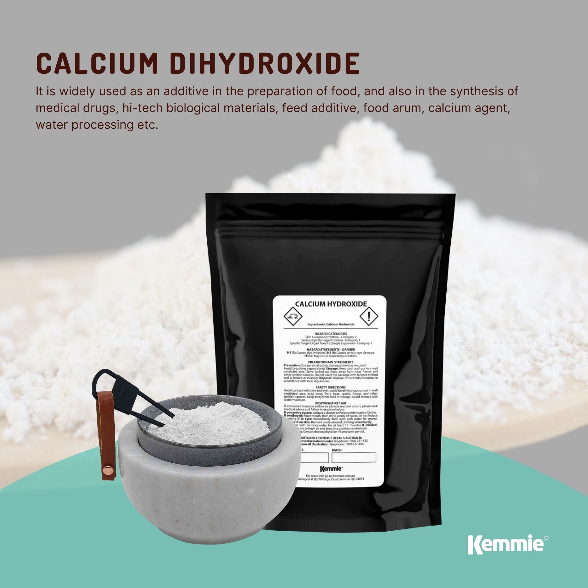 100g Food Grade Calcium Hydroxide Powder - FCC Hydrated Slaked Pickling Lime-4