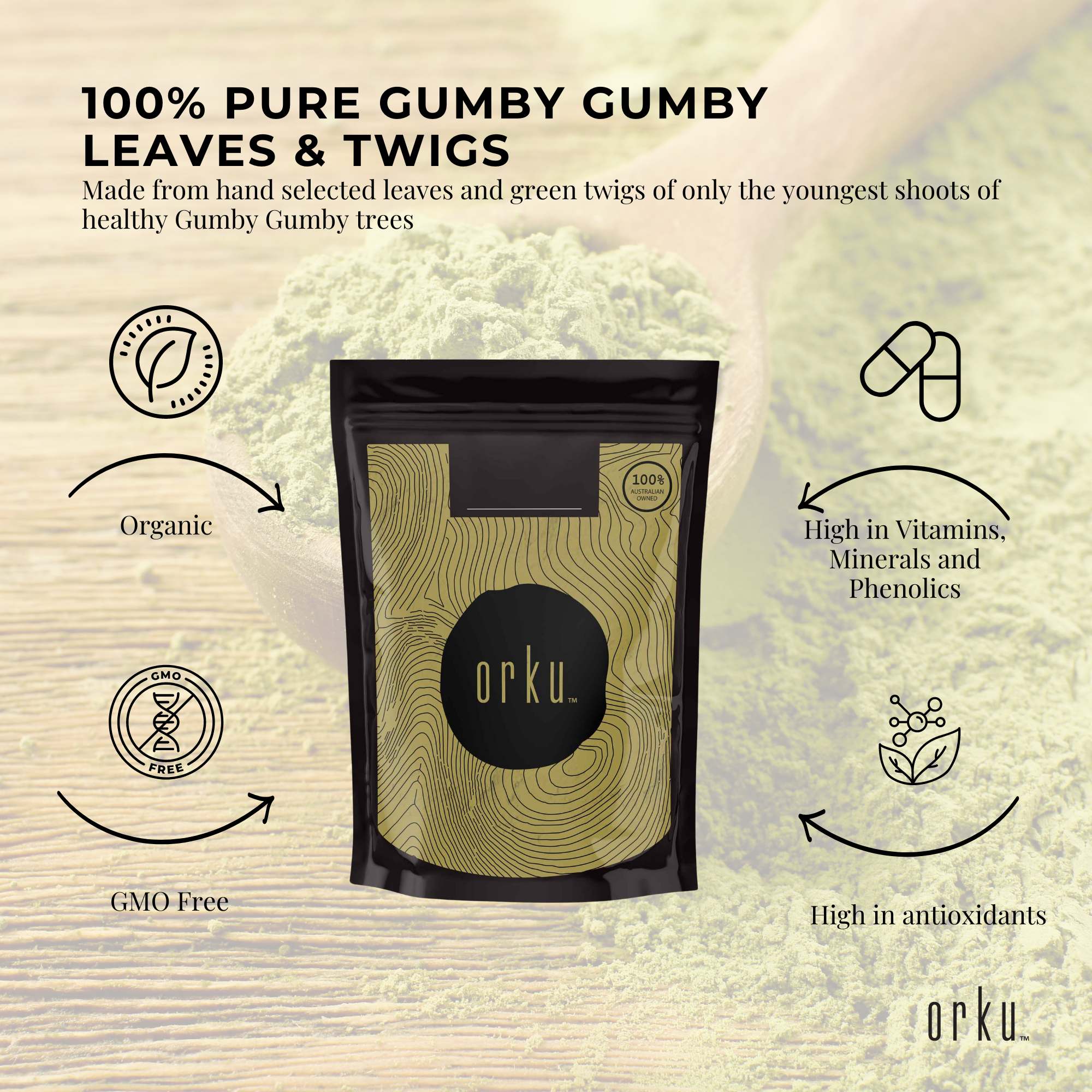 100g Gumby Gumby Pure Powder - Gumbi Aboriginal Plant Pittosporum Angustifolum-4