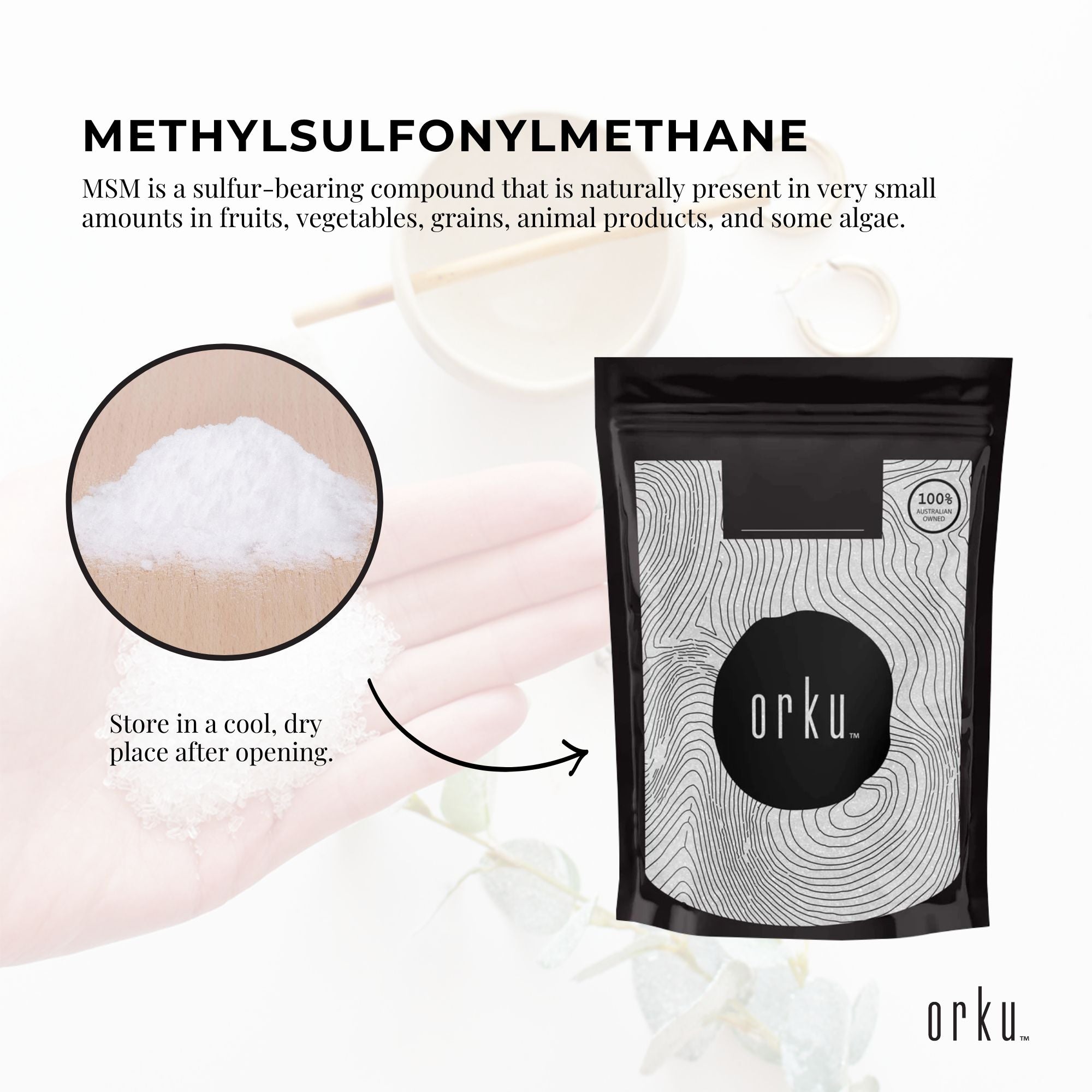 100g MSM Powder or Crystals - 99% Pure Methylsulfonylmethane Dimethyl Sulfone-6