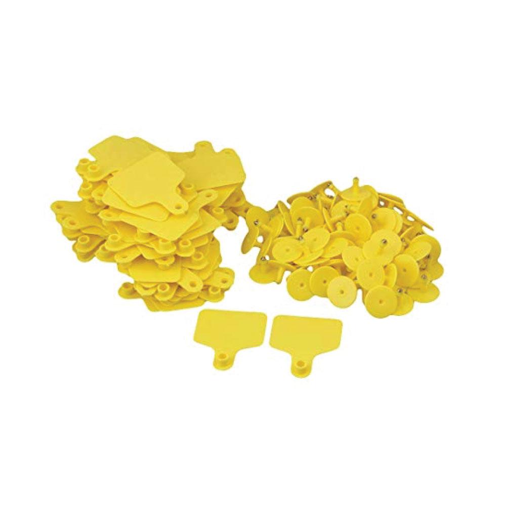 100x Cattle Ear Tags 5x4cm Set - Small Yellow Blank Sheep Pig Livestock Label-1