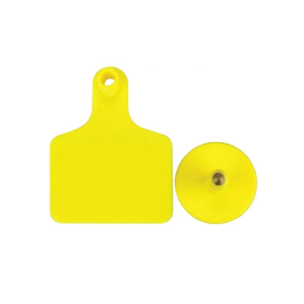 100x Cattle Ear Tags 5x4cm Set - Small Yellow Blank Sheep Pig Livestock Label-0