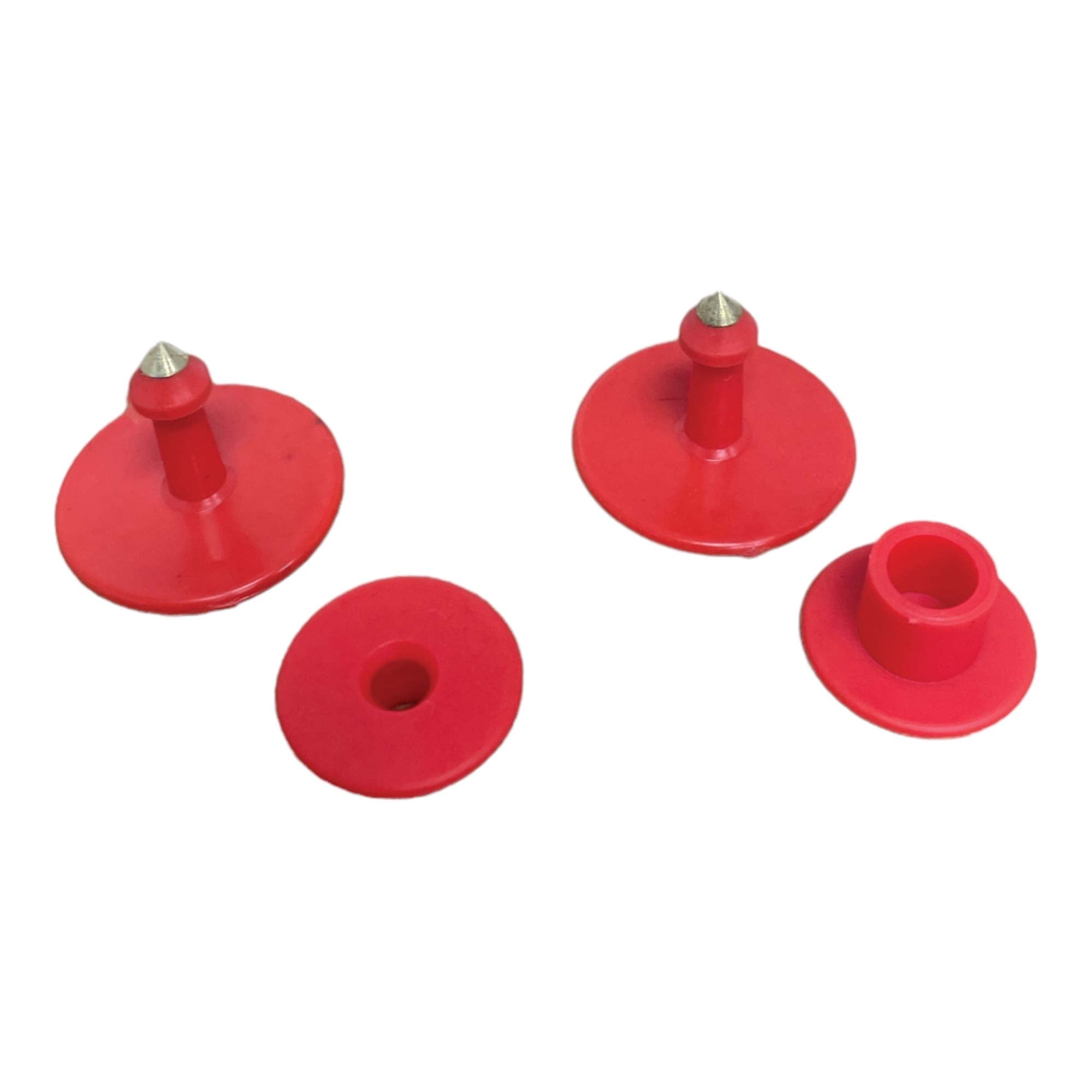 100x Cattle Ear Tags Set - Round Red Blank Pig Sheep Goat Cow Livestock Label-1