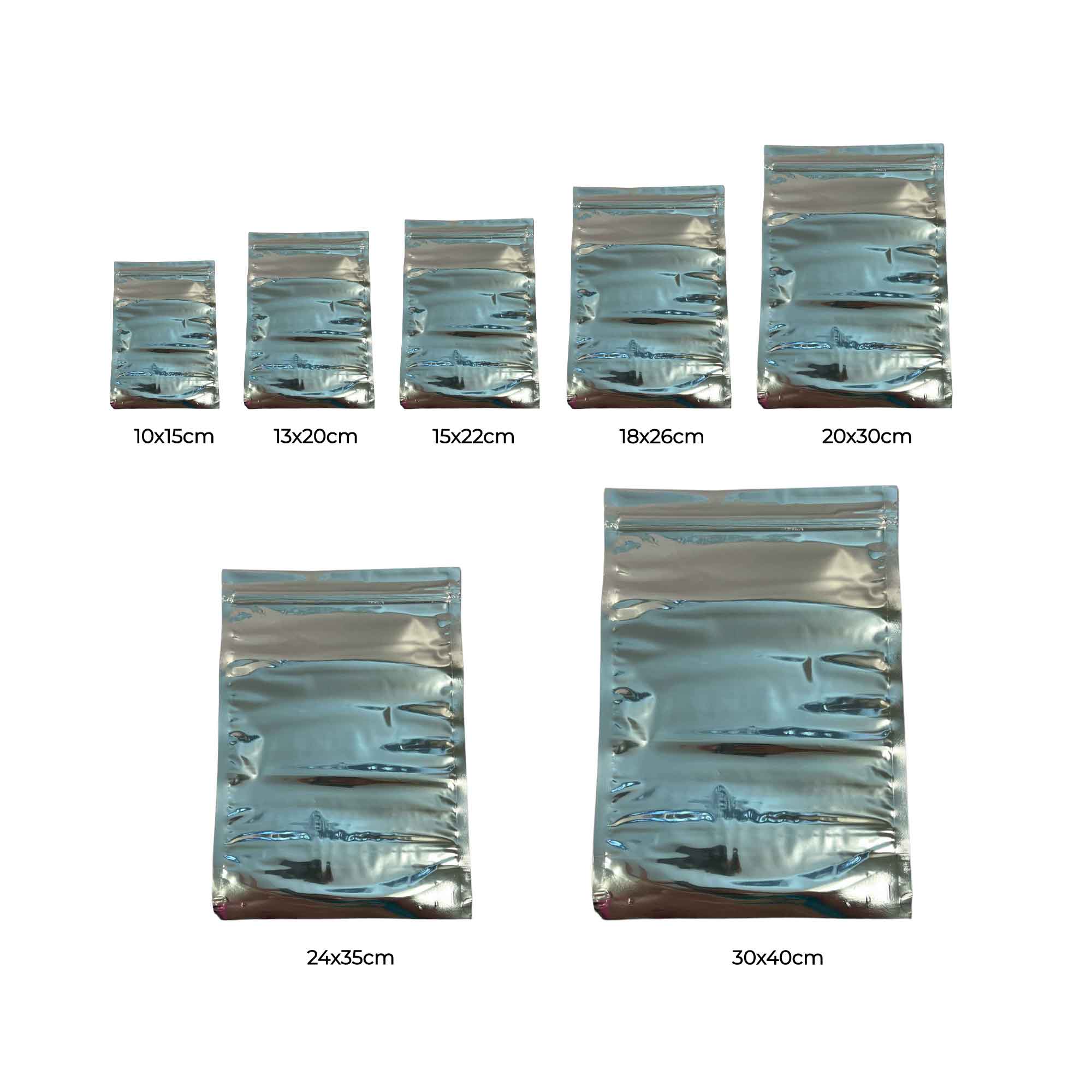 100x Resealable Aluminium Pouches - Windowed Zip Close Standing Food Storage Bag-3