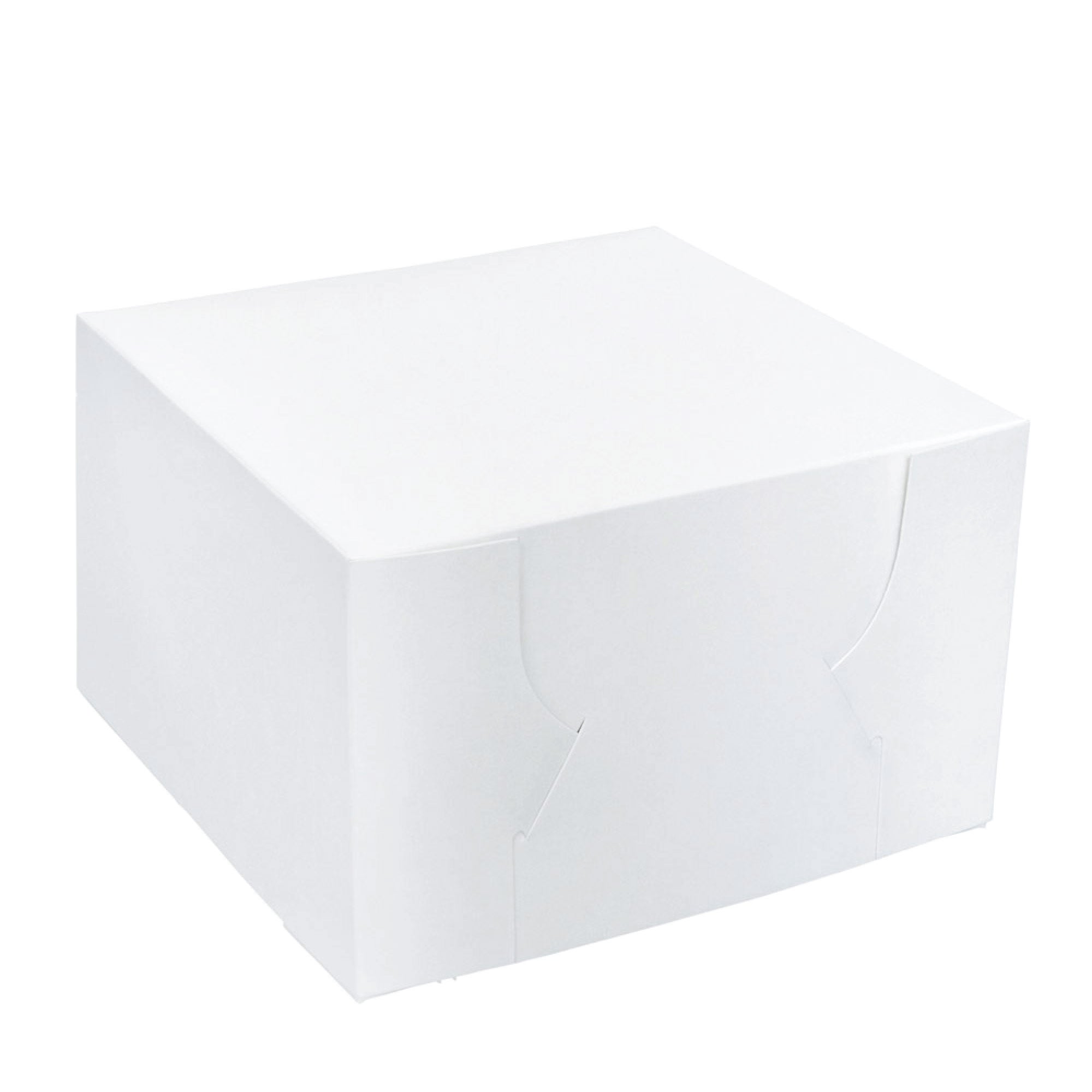 100x Takeaway Cake Box 8x8x5 Inches - Square Folding White Dessert Packaging-0