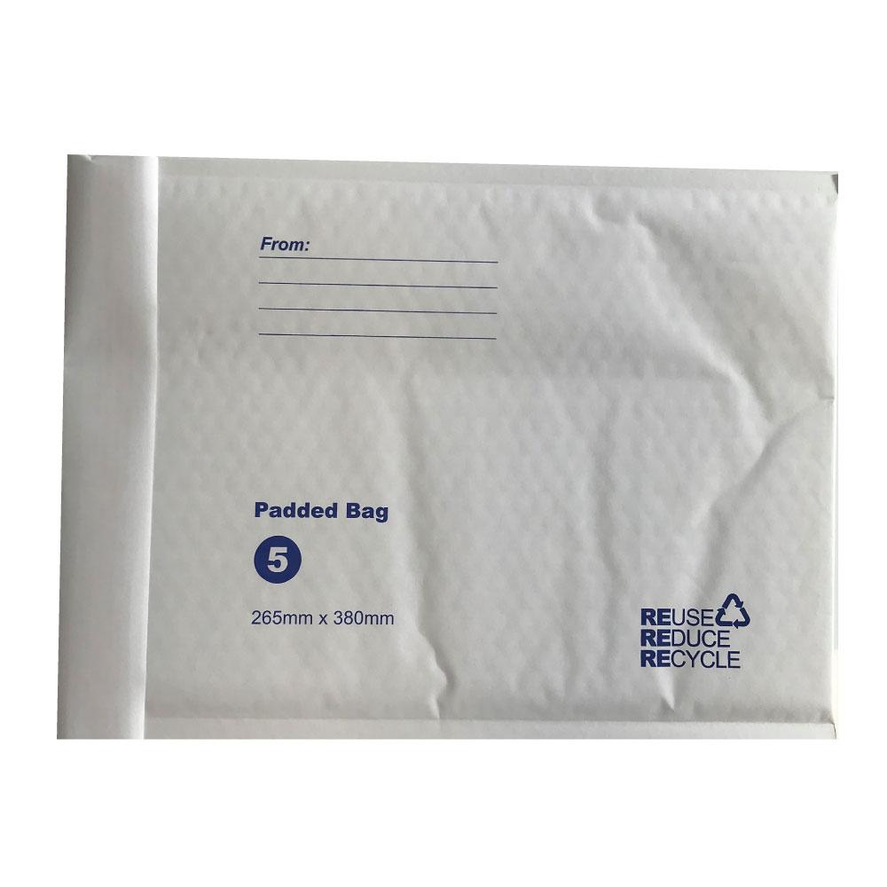 100x Tempest 265x380mm Bubble Mailers No.5 White Padded Eco Mail Bags Envelopes-0