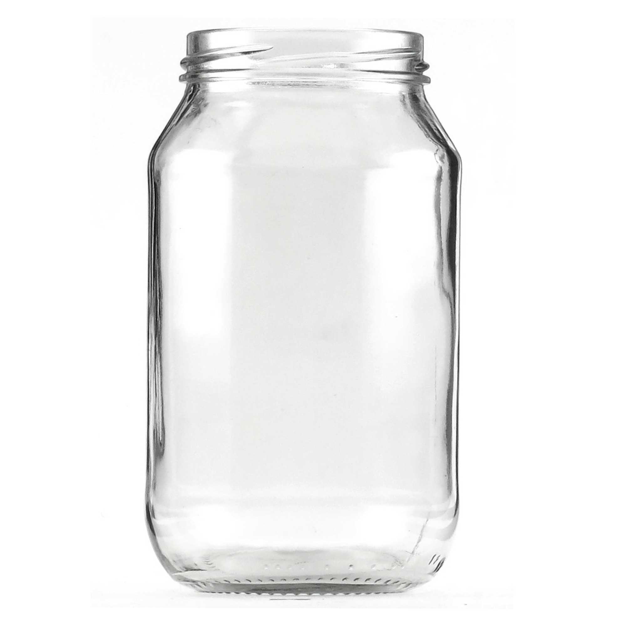 10x 1L Flint Glass Jars + Twist Finish Lids - Round Food Storage Preserving-2