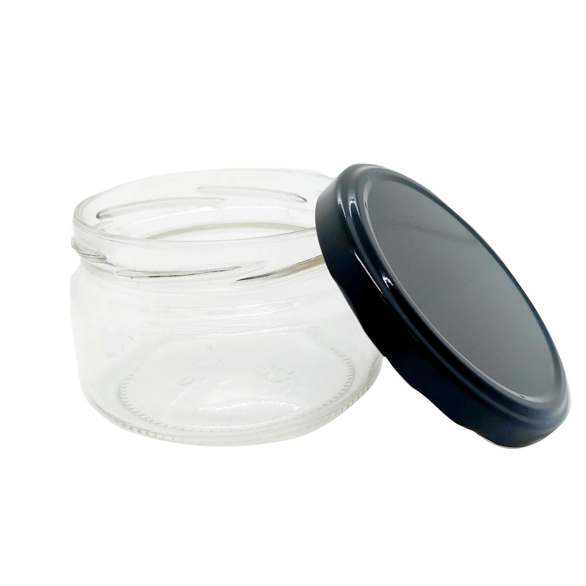 10x 300ml Flint Glass Jars + Twist Lids - Round Food Cosmetic Packing Containers-5